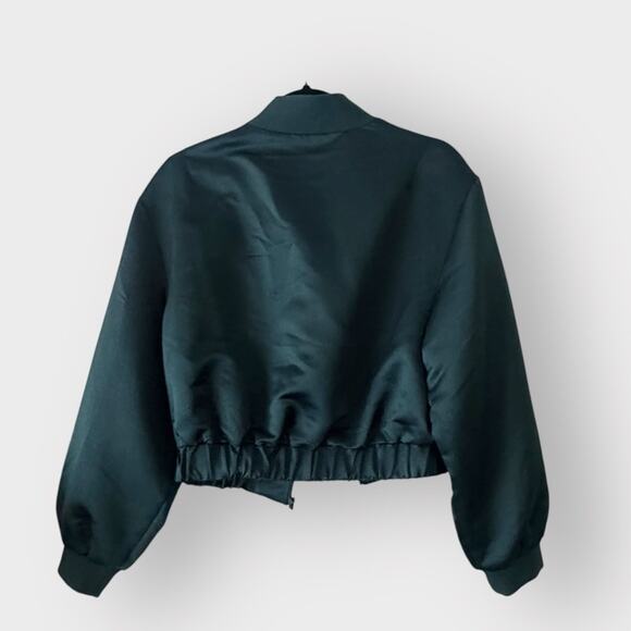 Madden NYC Satin Bomber Jacket, Size Medium - Picture 7 of 9